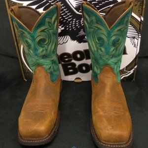 Georgia Boot Like New Women's 9W Zip Leather Carbo-Tec LT Steel Toe Boots IOB